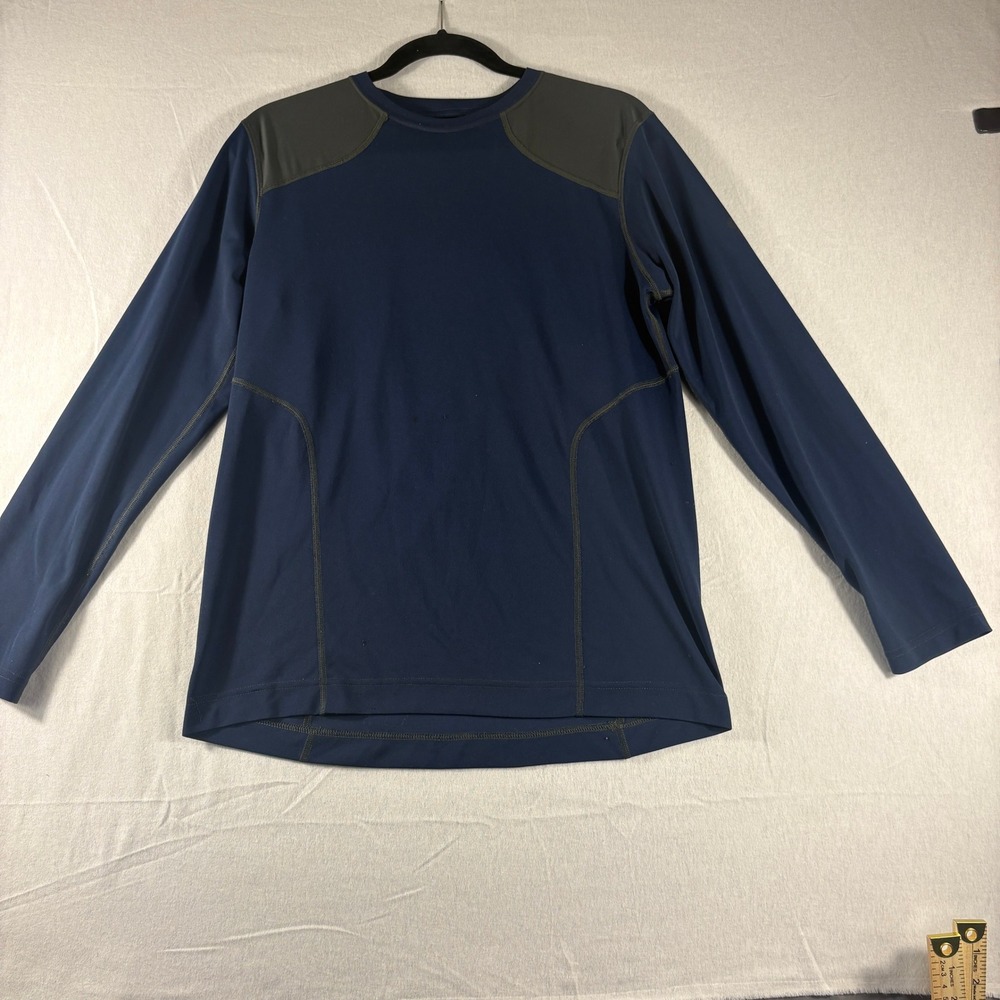 Mountain Hardwear Mens Long Sleeve Hiking Shirt Navy Blue Grey OM4633 Medium